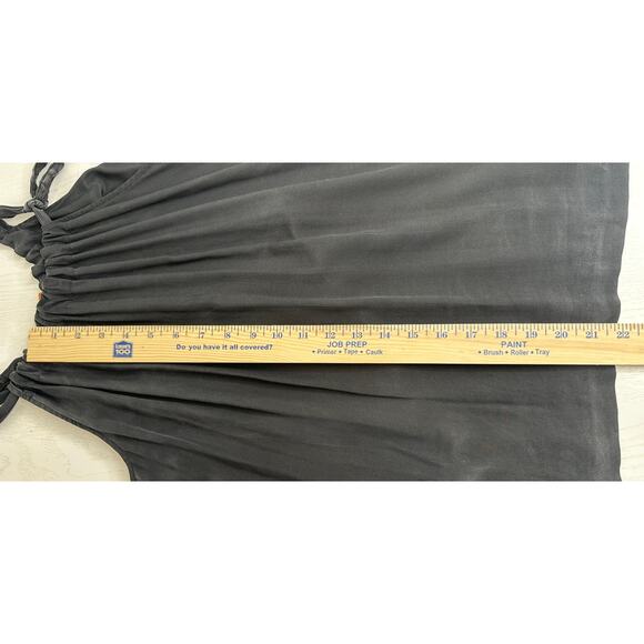 Banana Republic Trina Turk Silk Pleated Tie Front Tank Top Black Vacay Summer XS - Picture 6 of 8